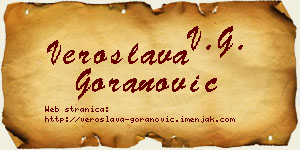 Veroslava Goranović vizit kartica